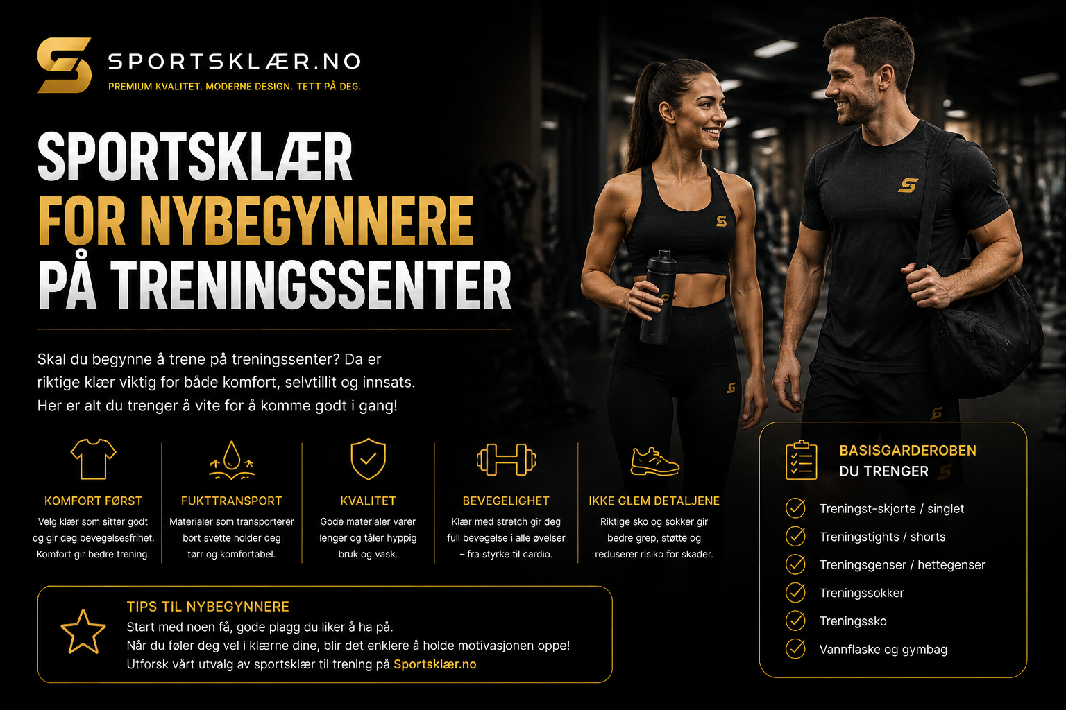 Sportsklær for nybegynnere på treningssenter