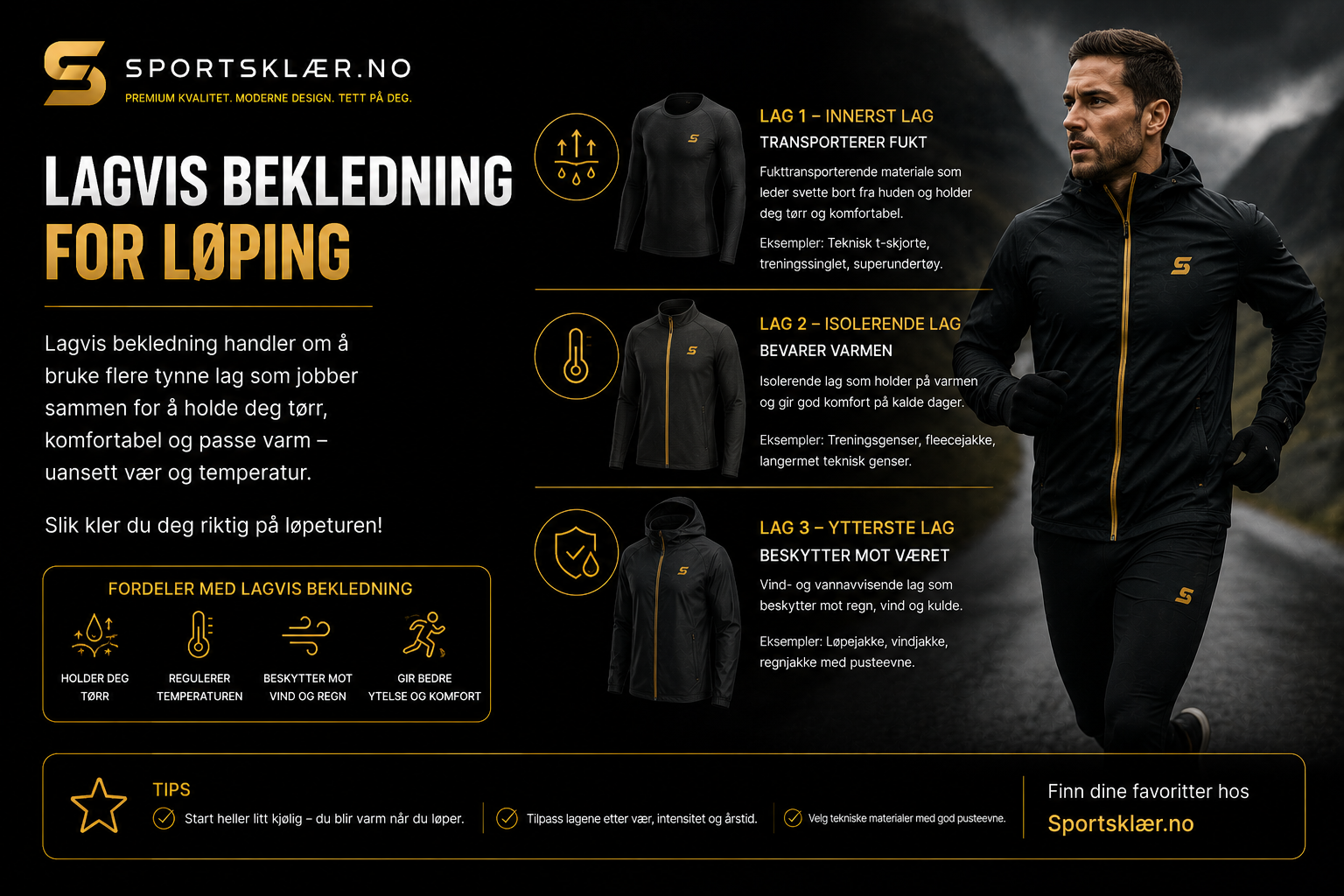 Guide til lagvis bekledning for løping