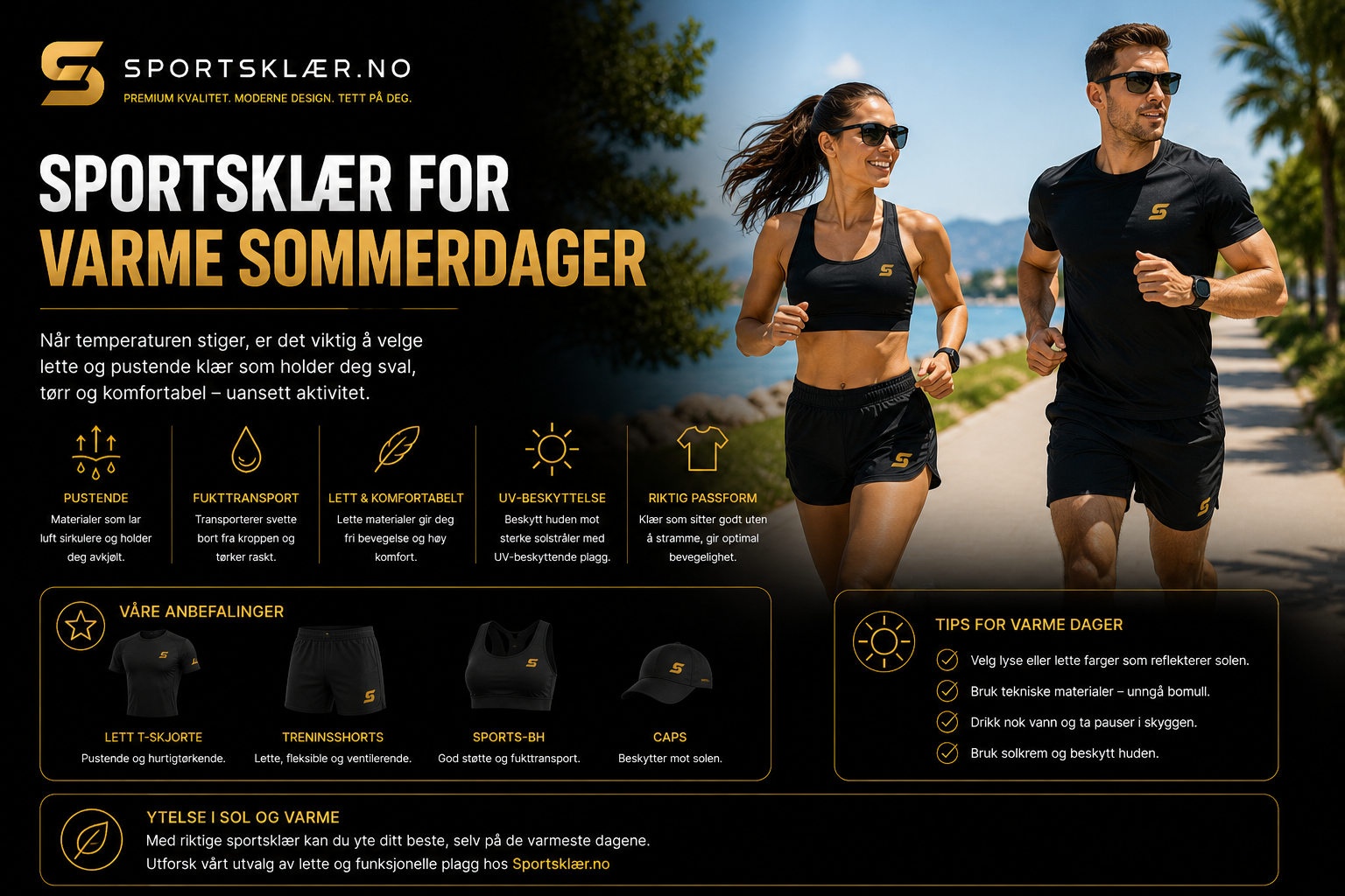 Beste sportsklær for varme sommerdager